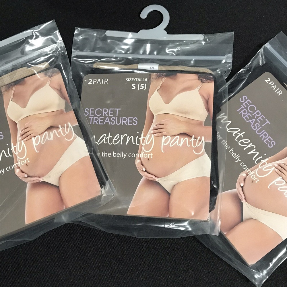 Secret Treasures Maternity Panty Size S Black Beige Super Soft Fabric 2 Pack